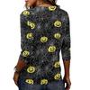 Women Casual Loose Fit Short Sleeve T Shirt Round Neck Lightweight Halloween Pumpkin Web Pattern Top