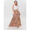 Women's Printed Midi Skirt, Elastic High Waist Flowy A-Line Skirt