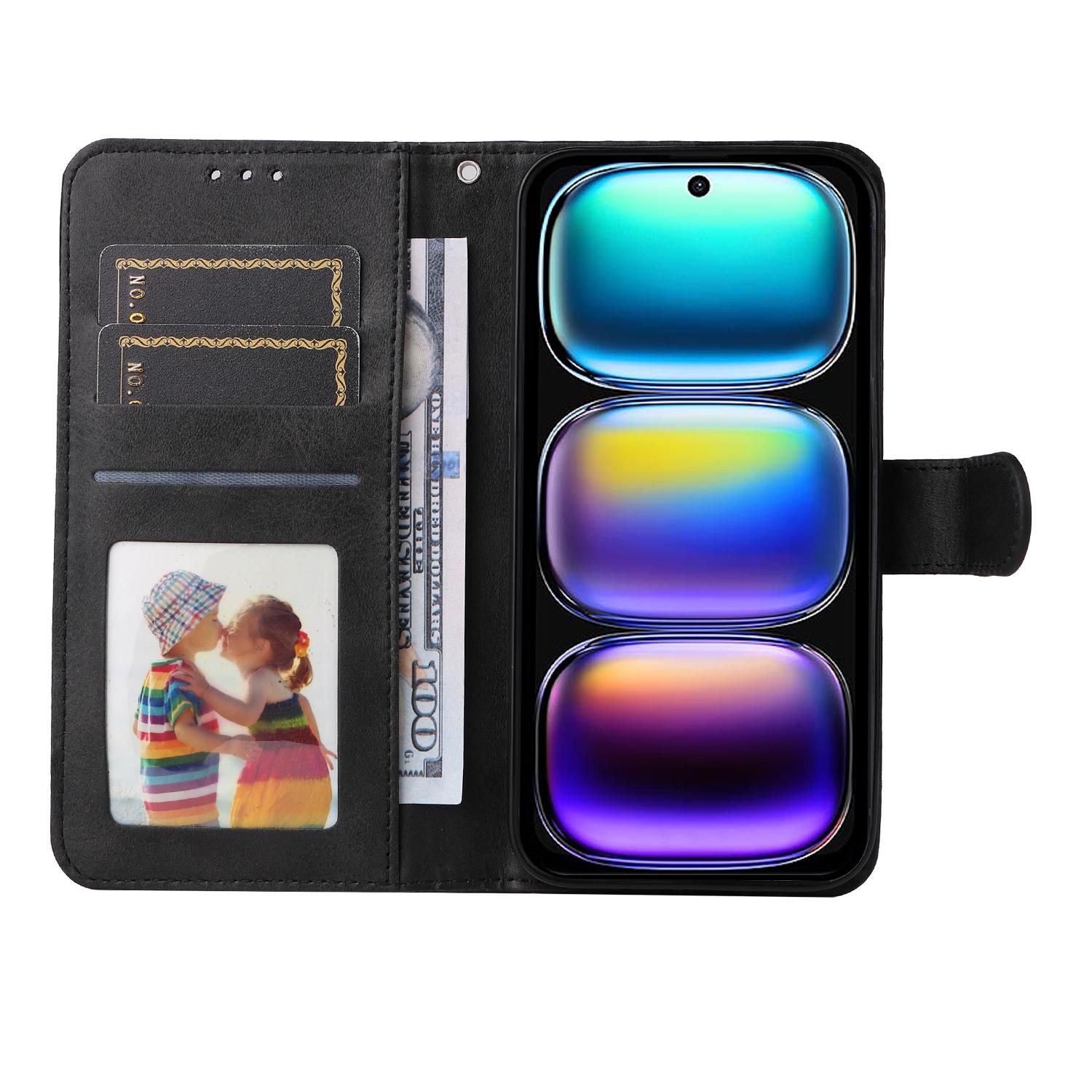 

For Infinix Hot 50i 4G/Smart 9 4G Case Wallet PU Leather Folio Flip Phone Cover Black