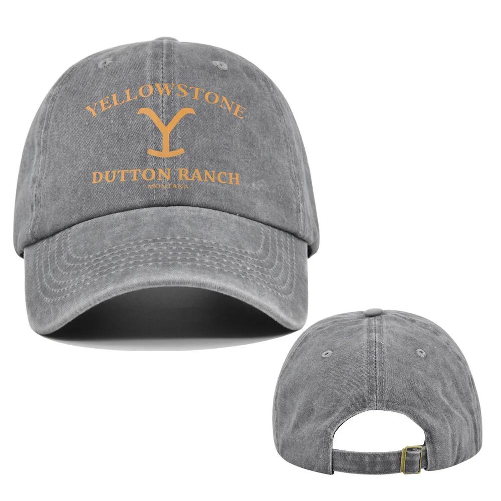 2025 New Yellowstone Dutton Ranch Baseball Cap Vintage Washed Sports Hat Distressed UV Protection Hat Unisex Snapback Hat Visors