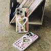 Heart-Shaped Leather Phone Case with Metal Bracket for iPhone 16 Pro Max - Tags That Make You Happy