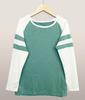 Multicolor Stripe Patchwork Long Sleeve Round Neck T-Shirt