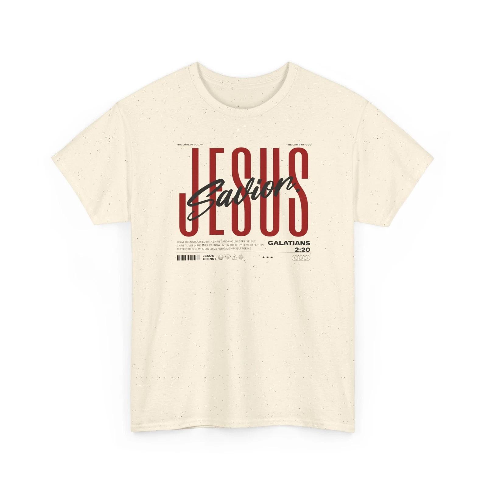 

Jesus Savior Christian Bible Verse T-Shirt - Galatians 2:20 2XL