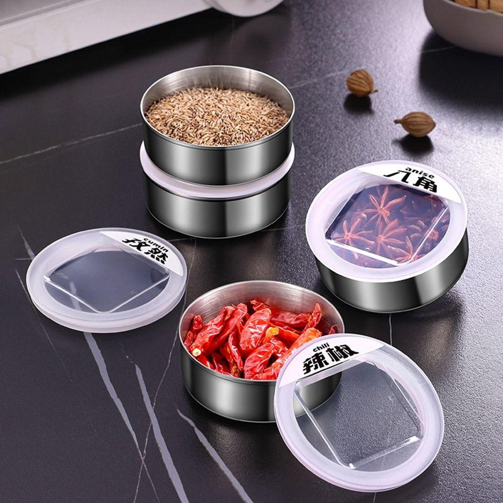 3Pcs Stainless Steel Magnetic Seasoning Containers Wall Mounted Seasoning Storage Box  Restaurant