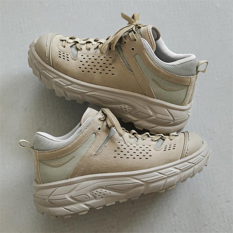 

2025 new outdoor platform non-slip brother shoes desert yellow Korean version retro mountaineering shoes casual men s sports shoes 38 хаки