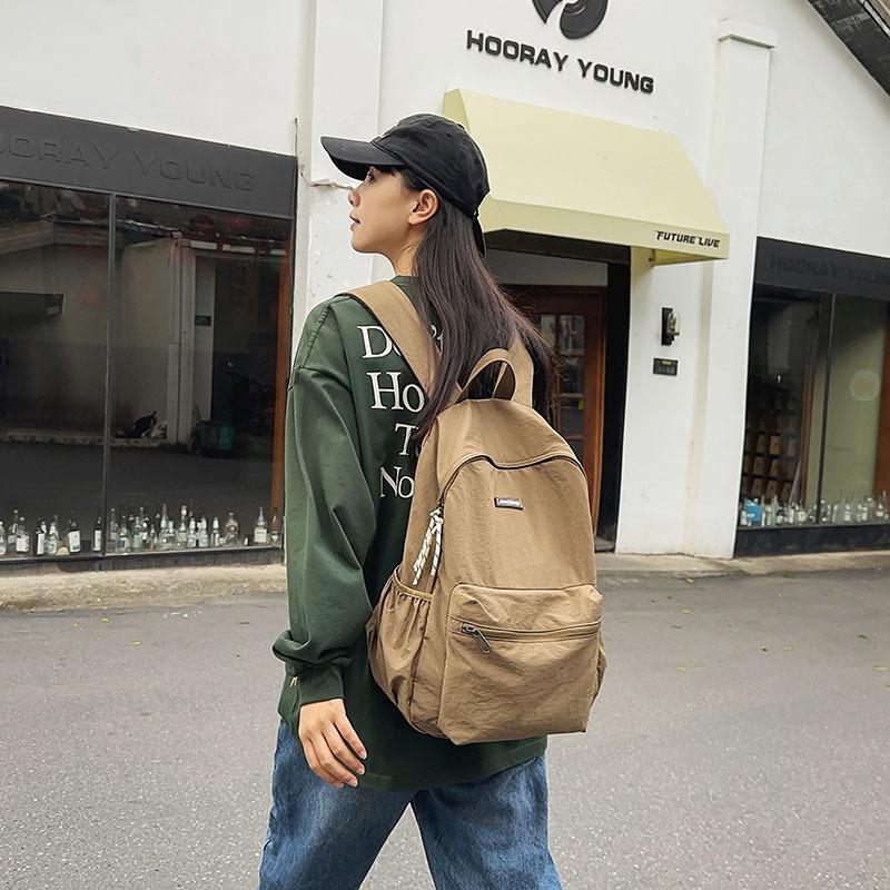 Schoolbag1011 new trendy backpack female Hong Kong style retro schoolbag male Japanese large capacity high school student college student backpack