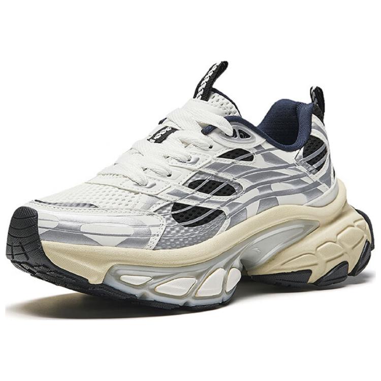 Anta Women's Qianxi Retro Chunky Dad Shoes Off White Black Navy Blue 122518899-1