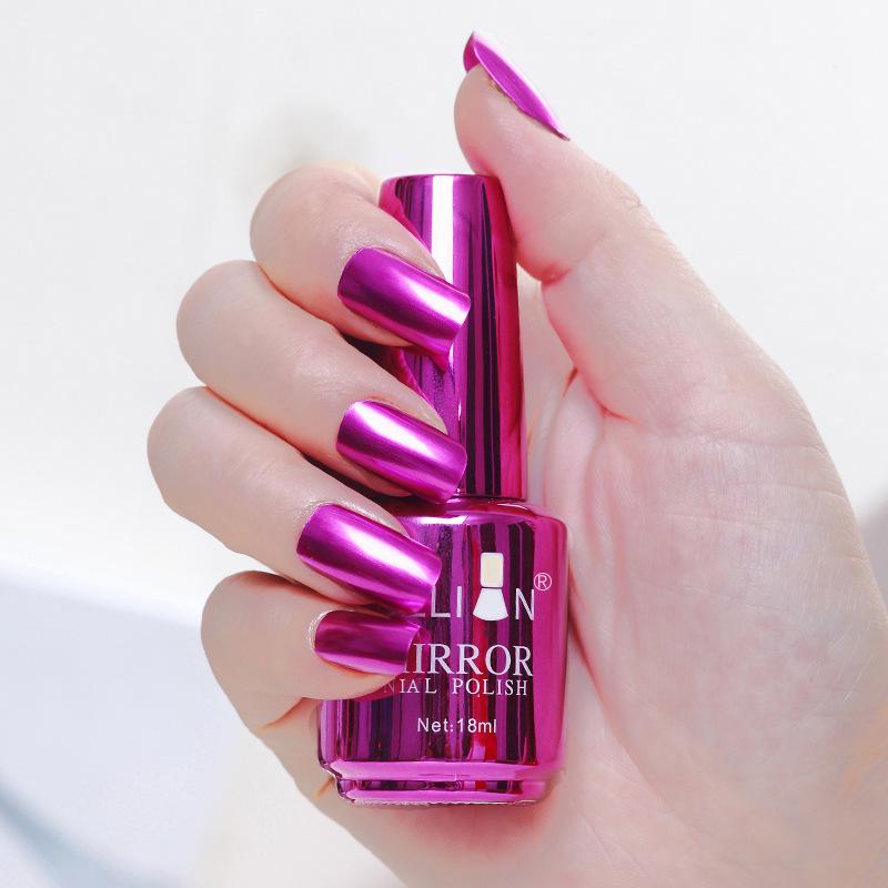 Silver Mirror 16 Colors Long-lasting Non-peeling Metallic Nail Polish
