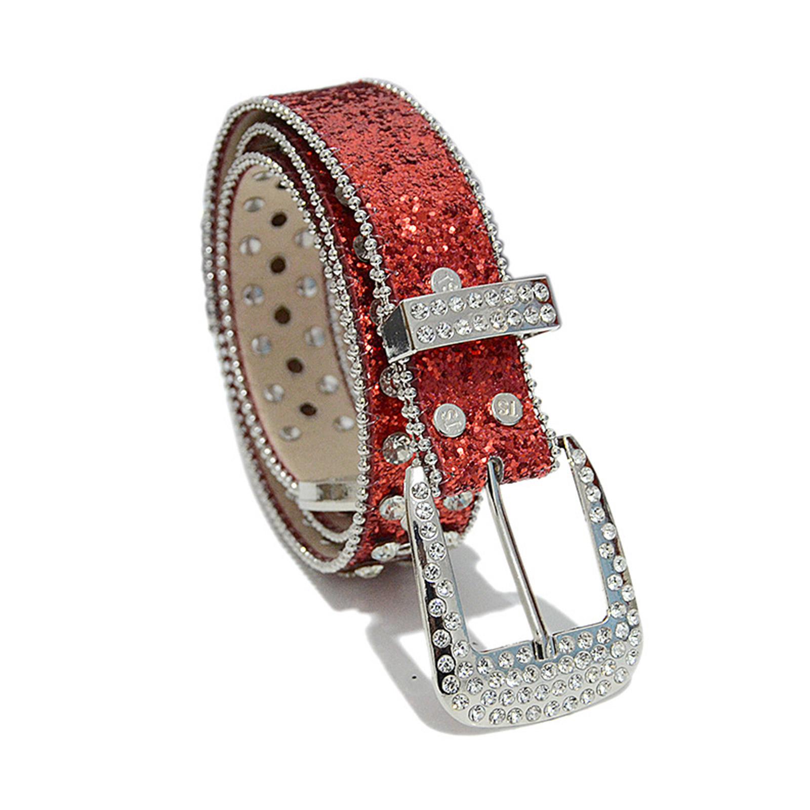 

Пояс «Локомотив» с блестящими пряжками со стразами для женщин и мужчин, роскошный пояс с блестками для джинсового платья красный