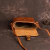 Vintage and Trendy Women's Bag, Vintage and Artistic Style Vegetable Tanned Leather Small Bag, Simple Single Shoulder Crossbody Phone Bag