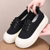 New muffin shoes women's casual shoes platform round head lace-up white shoes fashion