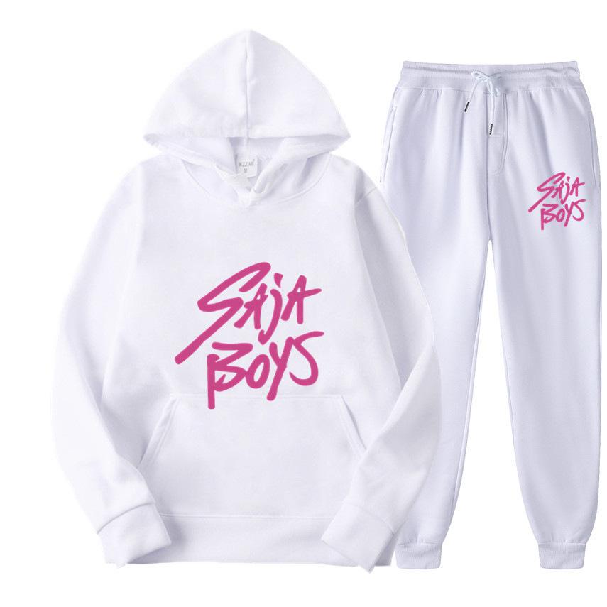 New Saja Boys Sweater Two-piece Men's and Women's Fleece Hoodie Set