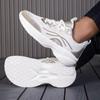 Breathable Mesh Women Running Shoes Men's Lightweight Knitted Sneakers Lace-up Thick Sole Casual Trainers for Jogging Fitness