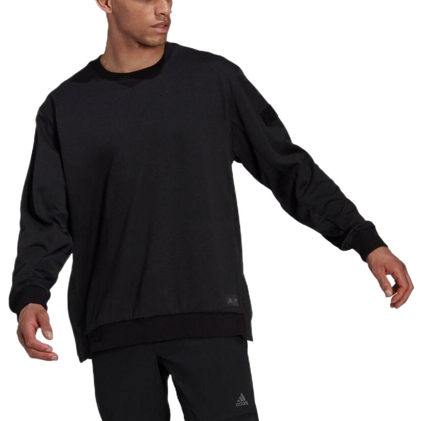 Adidas Casual Crew Neck Sweatshirt Men Tops Black HH8114