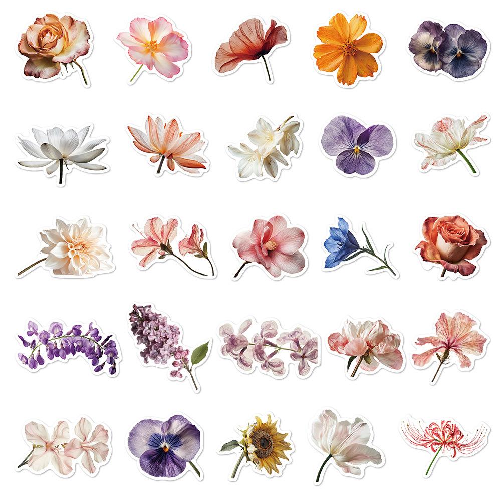 10/30/50pcs Colorful Blooming Flower Cartoon Stickers Graffiti Phone Laptop Notebook Suitcase Waterproof Sticker Toys