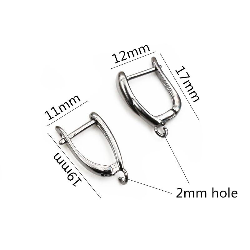 10pcs 2-Styles French Earring Hooks Lever Back Open Loop Setting for DIY Earring Clips Clasp Jewelry Making Accessories Findings