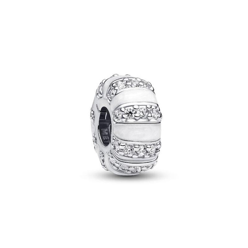 Sparkling Original Charms Fit Original 925Silver Bracelets Paw Print Stones&Enamel Clip Moveable Toy Cube Beads DIY Jewelry Gift