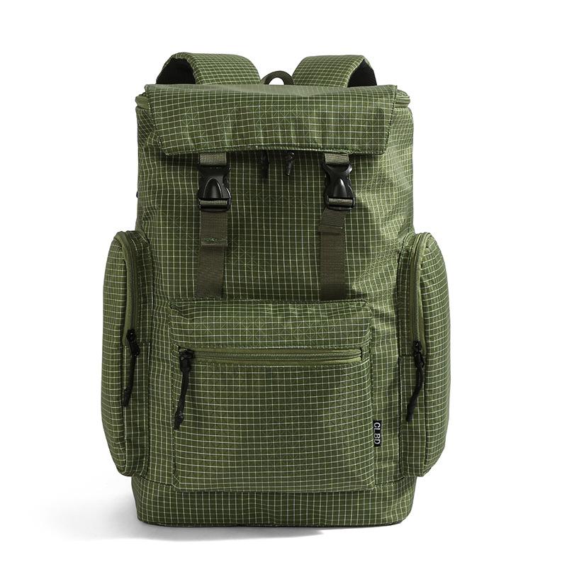 

Plaid Backpack Folding Storage Backpack Short Distance Large Capacity Travel Bag Student Schoolbag