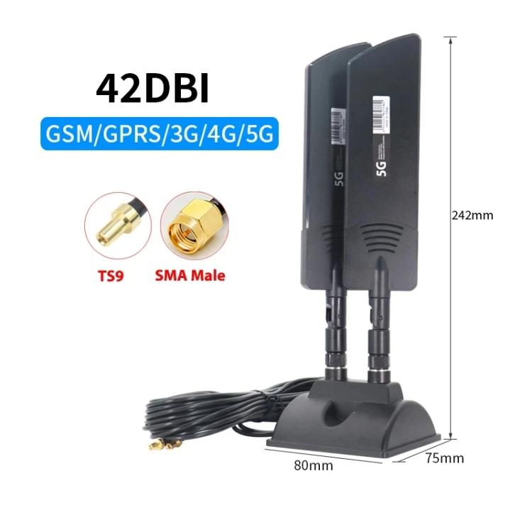 Antenna Esterna Router 5G 42dBi Booster Copertura Segnale WiFi a Lunga Portata per Esterno