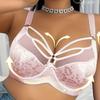 European and American Fashionable, Sexy Seductive Ultra-thin Plus Size Bra Exquisite Lace Cross-strap On Chest Plus Size Underwear