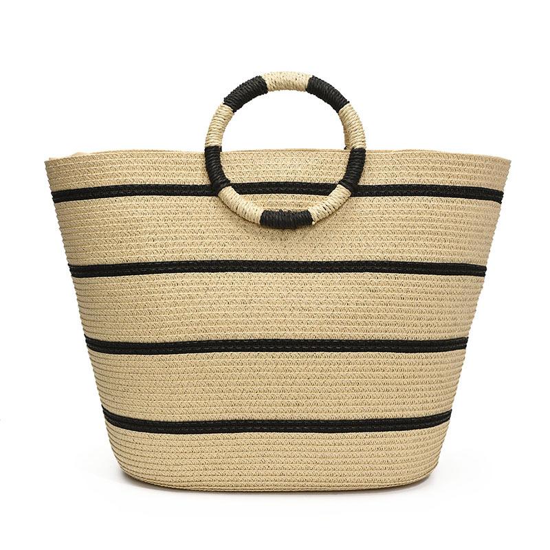 Летняя супер огненная популярная приморская пляжная отпускная ручная соломенная сумка нишевая повседневная Мори большая вместительная сумка-ведро