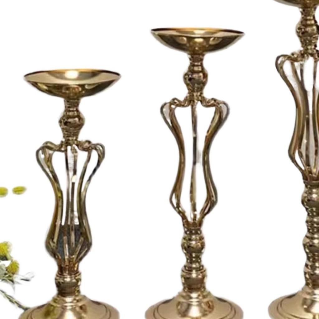 Golden European Iron Art Flower Stand for Wedding Decor and Sign-in Table