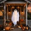 Flexibler Stoffgeist zur Dekoration Halloween Hängende Schaukel Dekoration mit Hexenhut, Gruselige Außen Dekoration Spukhaus Ornament Lichterkette