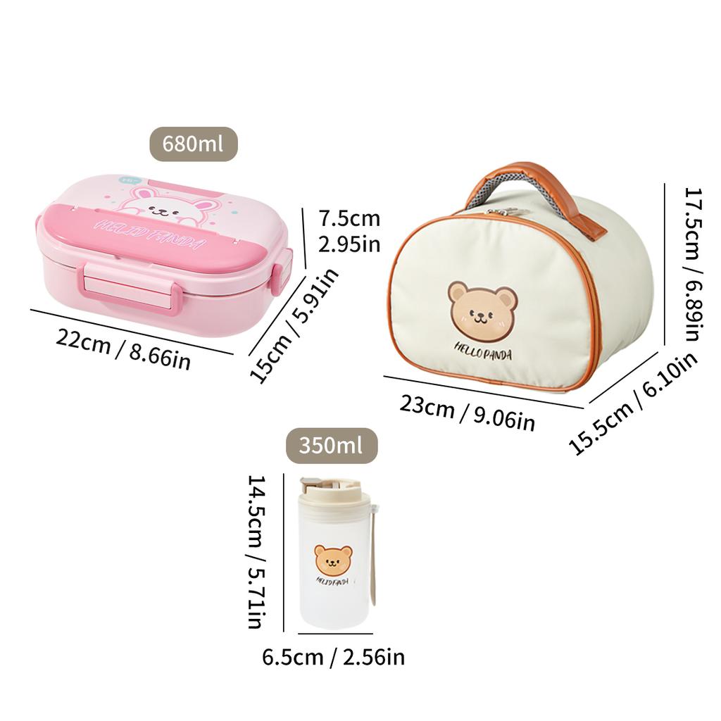 2-Compartment 304 Stainless Steel Lunch Box With Tableware Portable Food Container Microwave Divided Bento Box With Lid