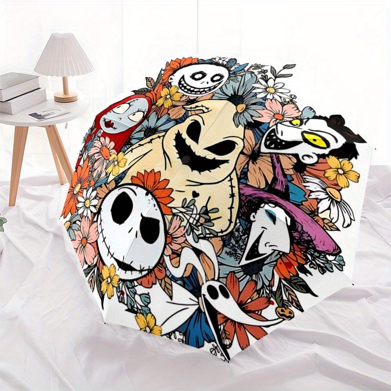 1pc Jack and Friends Pattern Automatic Umbrella is Fashionable and Good-Looking, a Portable 3-Fold Umbrella, Suitable for Travel and Daily U