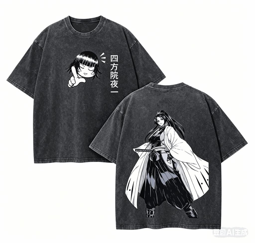 Bleach Washed T-shirt personality Clothes New Model Anime T-shirt Year round clothing Couples Plus Size Unisex Classic