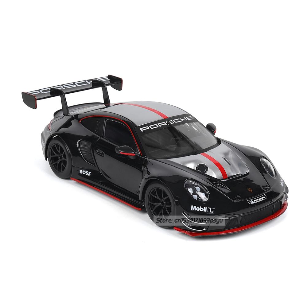 Bburago 1:24 black Porsche 911 GT3 R racing edition die casting alloy car model Art Deco Toy tool gift factory authorization