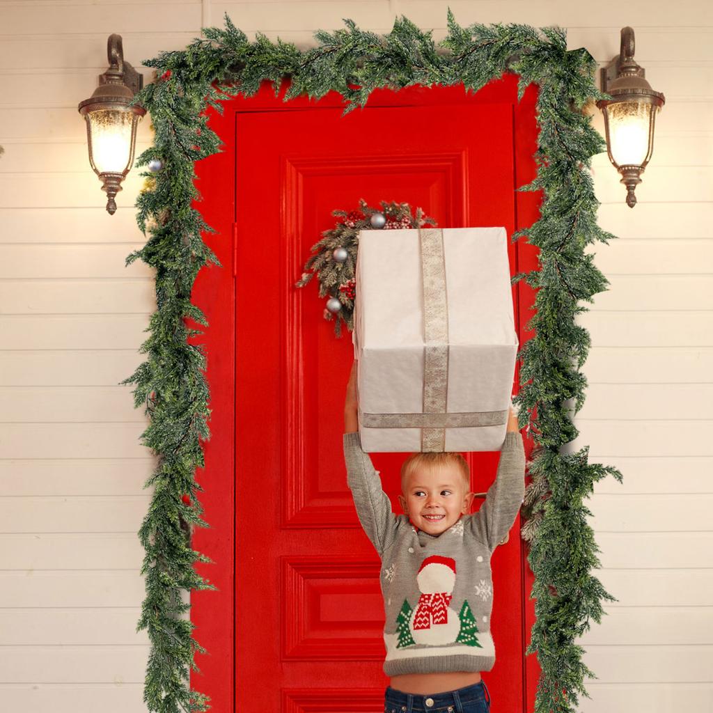 Artificial Simulation Christmas Leaf Cane Soft Feel Needle Vine Door Head Decoration Wall Hanging