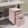 3 Drawer Removable Vertical File Cabinet Pink Metal Mobile File Cabinet,Office Storage Cabinet with Lock and Silent Slides