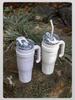 Multi-Purpose Portable Drinkware: Office & Outdoor Coffee/Water Cup with Straw and Handle.