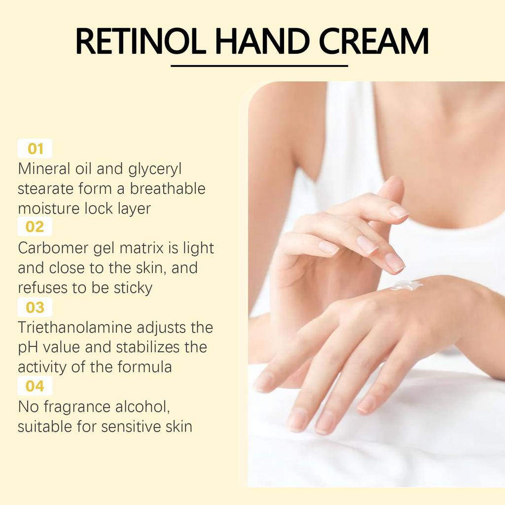 Retinol Hand Cream Anti Chapping Prevent Dryness Improve Rough Fade Fine Lines Smoothing Hydrating Repair Anti Aging Hand Cream