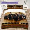 Custom Name Chicago Fire Pattern Bedding uilt Set uilt Cover Pillowcase Home Decoration Birthday Gift (1*duvet cover+2*pillowcase without core)