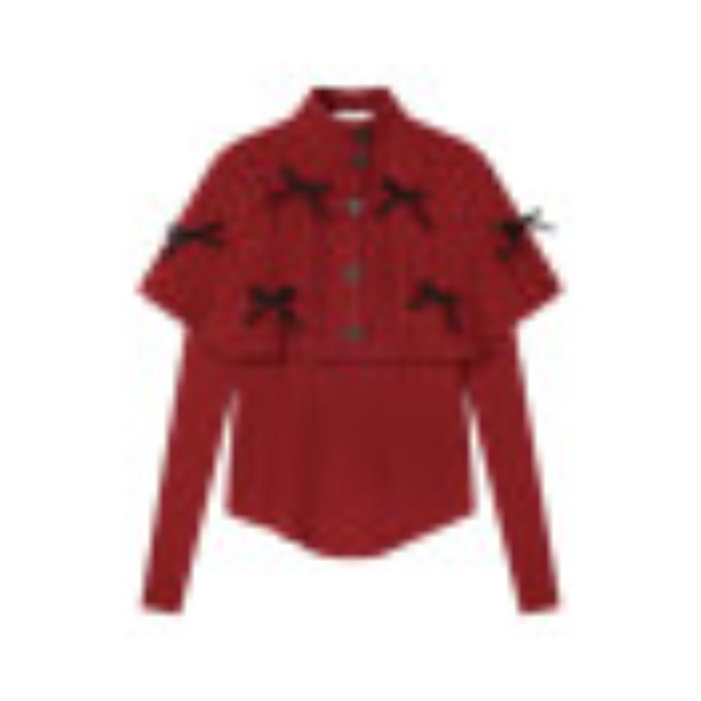 

Сладкая и Острая Девушка, Вязаный Свитер с Длинным Рукавом и Бантом, Женский Осенне-Зимний Свитер с Высоким Горлом, Накидка, Шаль, Рождественский Стиль, Двойка One size