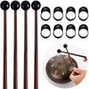 Glockenspiel Steel Tongue Drum Mallets, 4 8-inch Stick Drumstick Mallets, 8 Steel Tongue Drum Finger Sleeves, Silicone Rubber Knock Finger Picks for