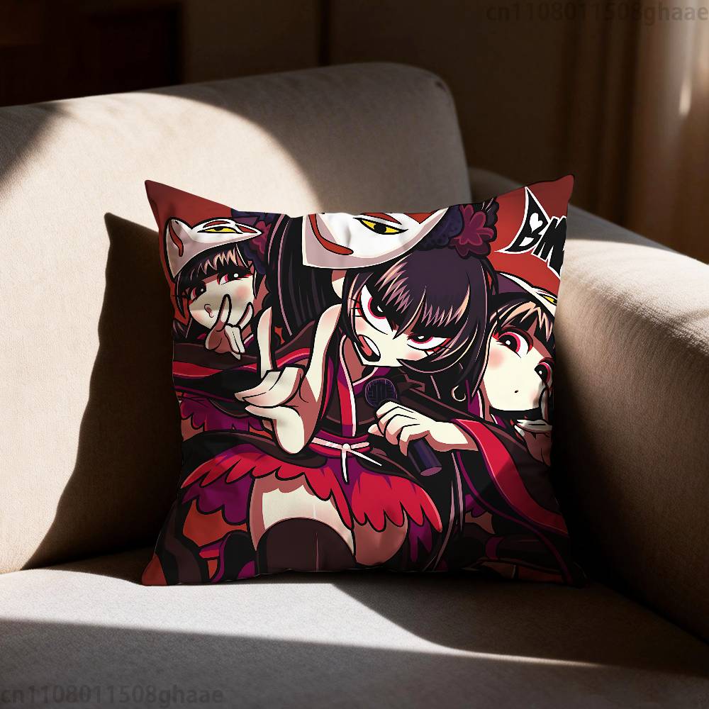 

Cute Babymetal Japanese Pillow Case Sofa Living Room Bedroom Headboard Backrest Cushion Square Cushion Nap Time 30cmx30cm