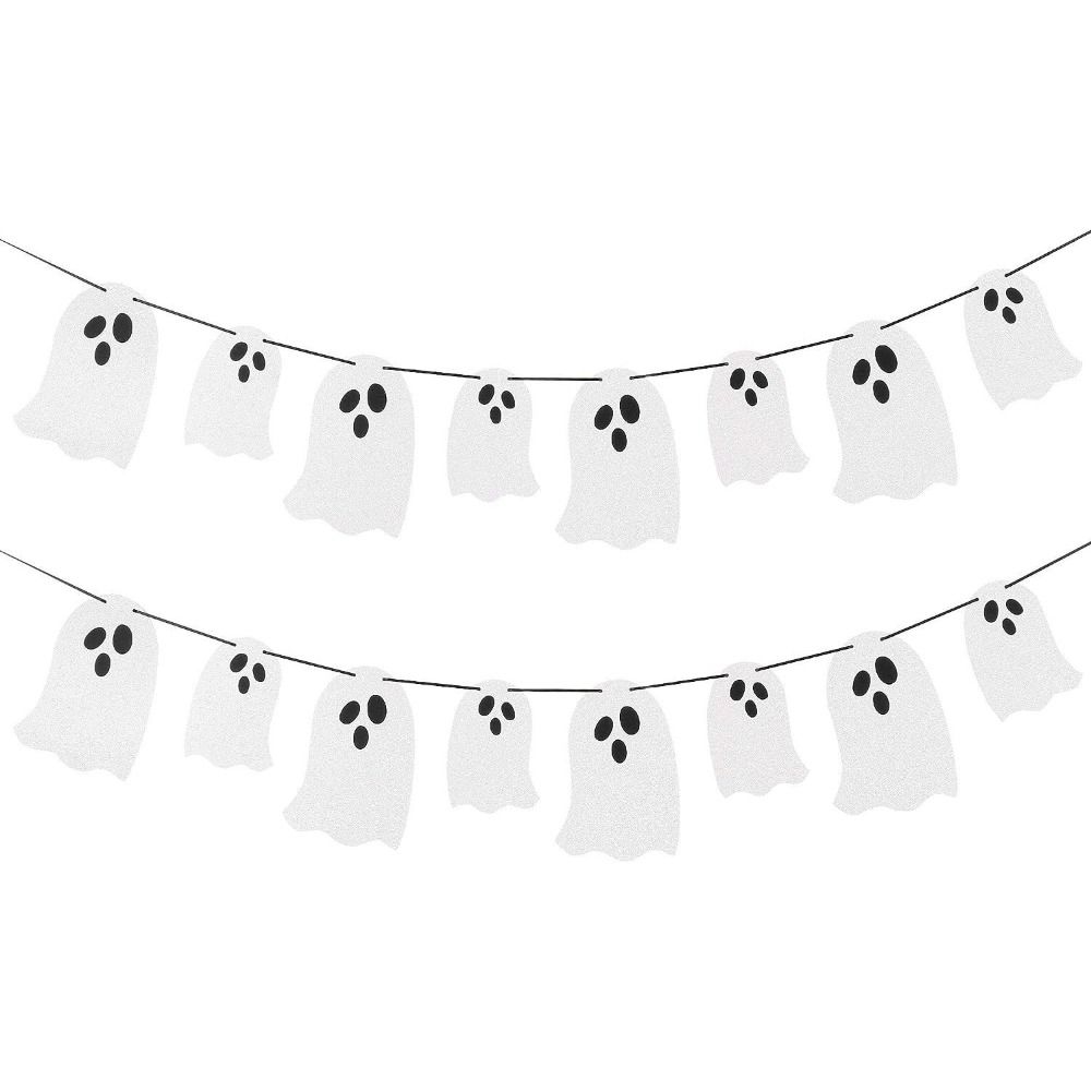 Funny Ghost Flag Paper Pull Flower Decoration Halloween Ghost Banner  Outdoor