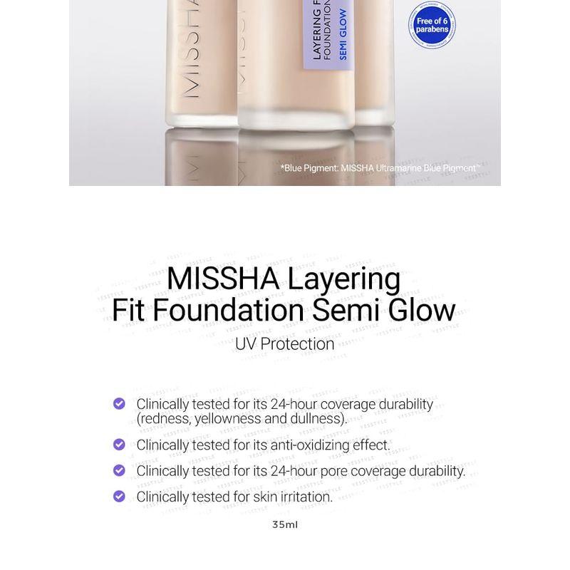 MISSHA - Layering Fit Foundation Semi Glow - 4 Colors