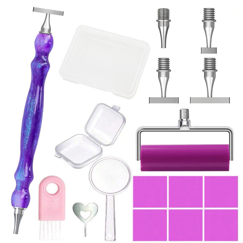 Ergonomic Diamond Painting Art Drill Bead Dot Pen Kit With Thin Thread Stainless Steels Metal Pen Heads Roller Tool Accessories