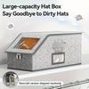 1pc Large Capacity Foldable Fabric Hat Box, Dual Handles & Clear Viewing Window, Portable Organizer for Baseball Caps, Underwear, Bras, Towels