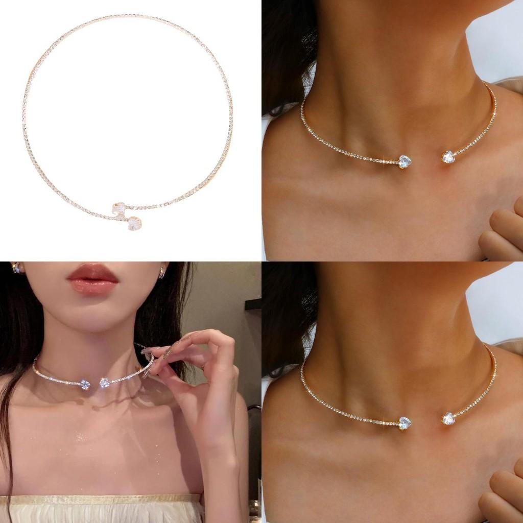 Chic And Stylish Heart Rhinestone Choker Necklace For Trendy Women In 2023