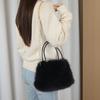 Fake Fox Fur Handbag Adorned with Fake Pearls Soft and Comfortable High-end Texture Large Capacity Women's Messenger Bag
