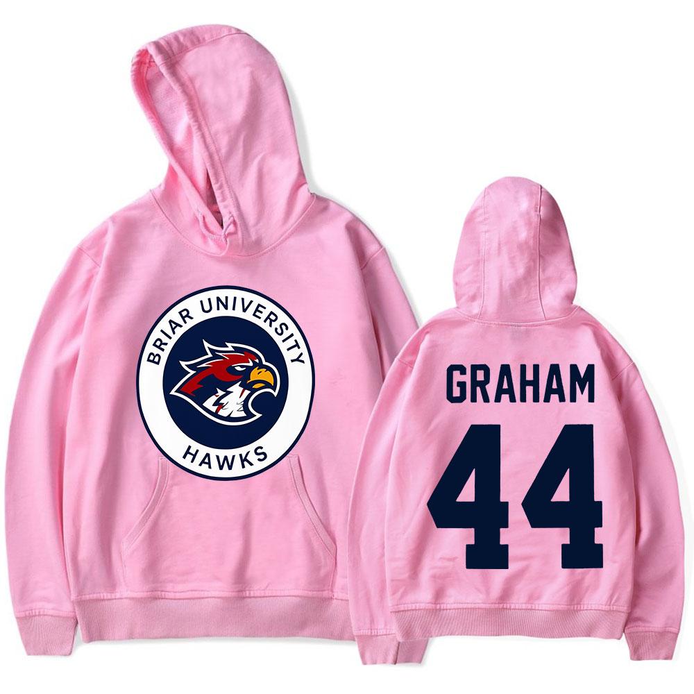 Off Campus Merch Graham 44 Briar University Hawks Hooded Hockey Romance Pullover Pocket Sweatshirt Fashion Streetwear