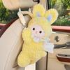 Napkin Holder For Car Cartoon Rabbit Napkin Dispenser Cute Tissue Box Cover For Truck RV Headrest Visor Console Armrest Desktop