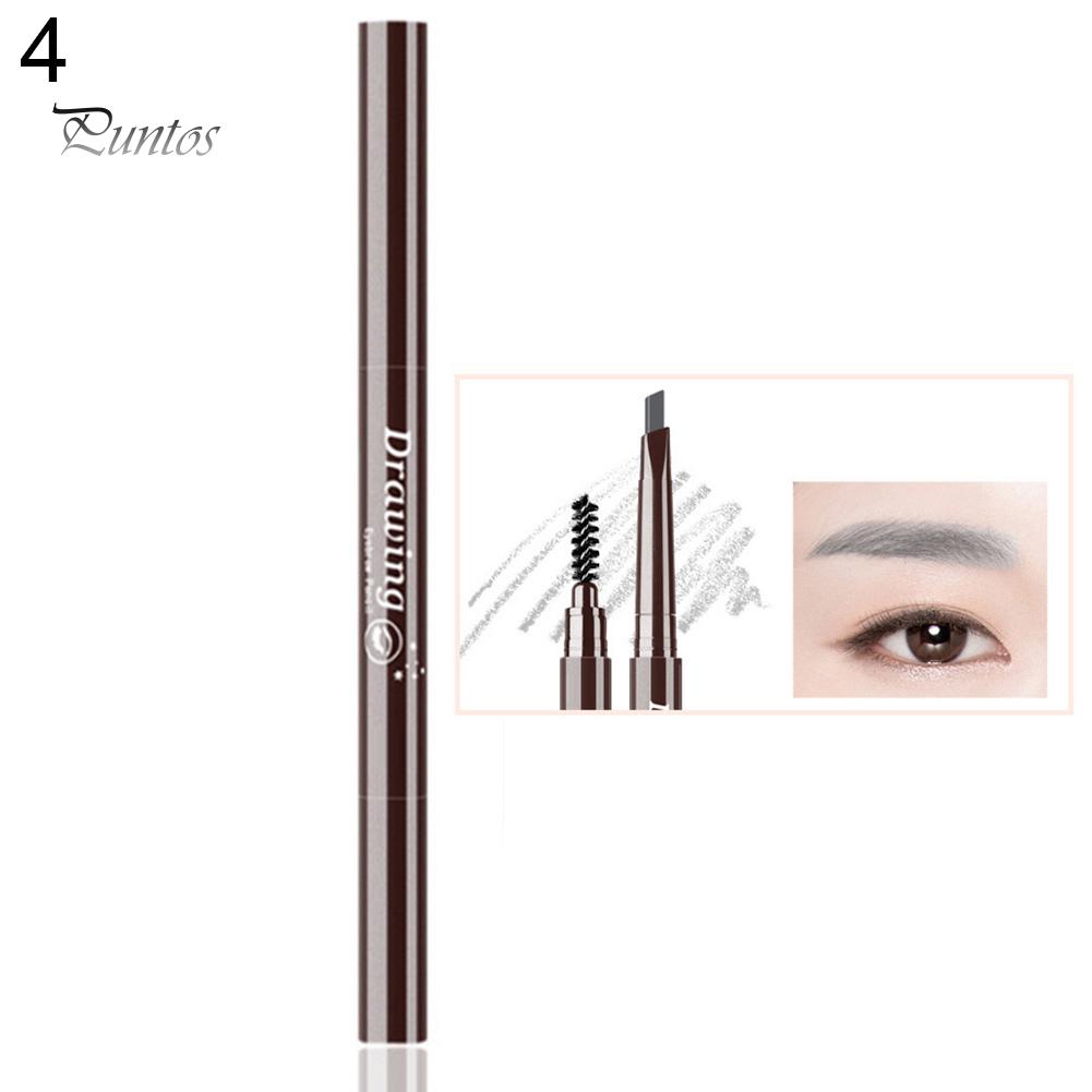 Puntos Dual Head Automatic Rotary Triangle Eyebrow Pencil Brush Non Smudge Eye Cosmetic