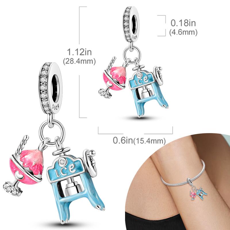 New Silver Plated Charms Beads Turtle Starfish Shell Sea Blue Summer Beads Fit Original Charms DIY Woman Jewelry Gift