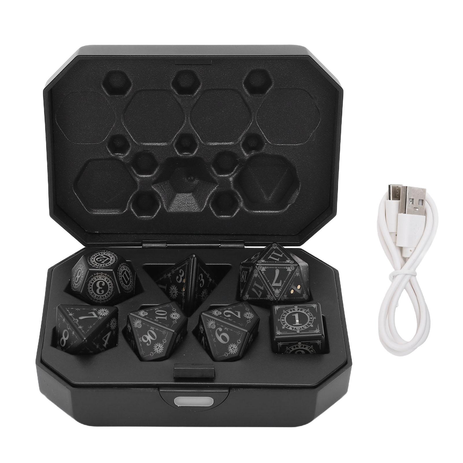 Tomtop Jms Light Up Dice Set Rechargeable Glowing Dice Auto S Up When Rolling For Role Playing Game